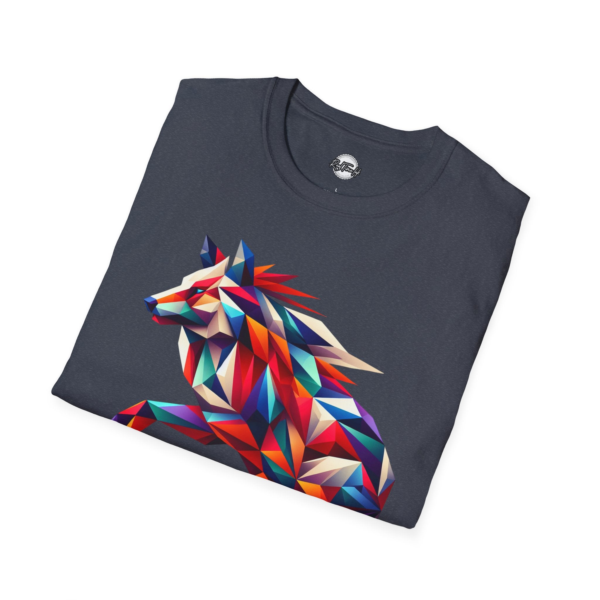 Colorful Geometric Wolf T-Shirt | Unisex Softstyle Tee