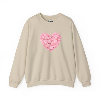Pink Petal Heart Valentines Sweatshirt