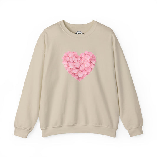 Pink Petal Heart Valentines Sweatshirt