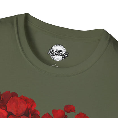 Disintegrating Rose Petal Heart T-Shirt — Floral Heart Design