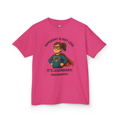 Kids Autism Superhero Tee - 'Different is Not Less, It's Legendary!'