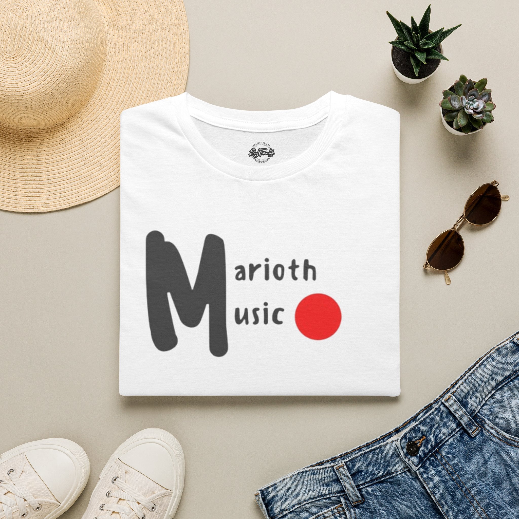Marioth Music Logo Tee (Bold 'M' with Red Dot)