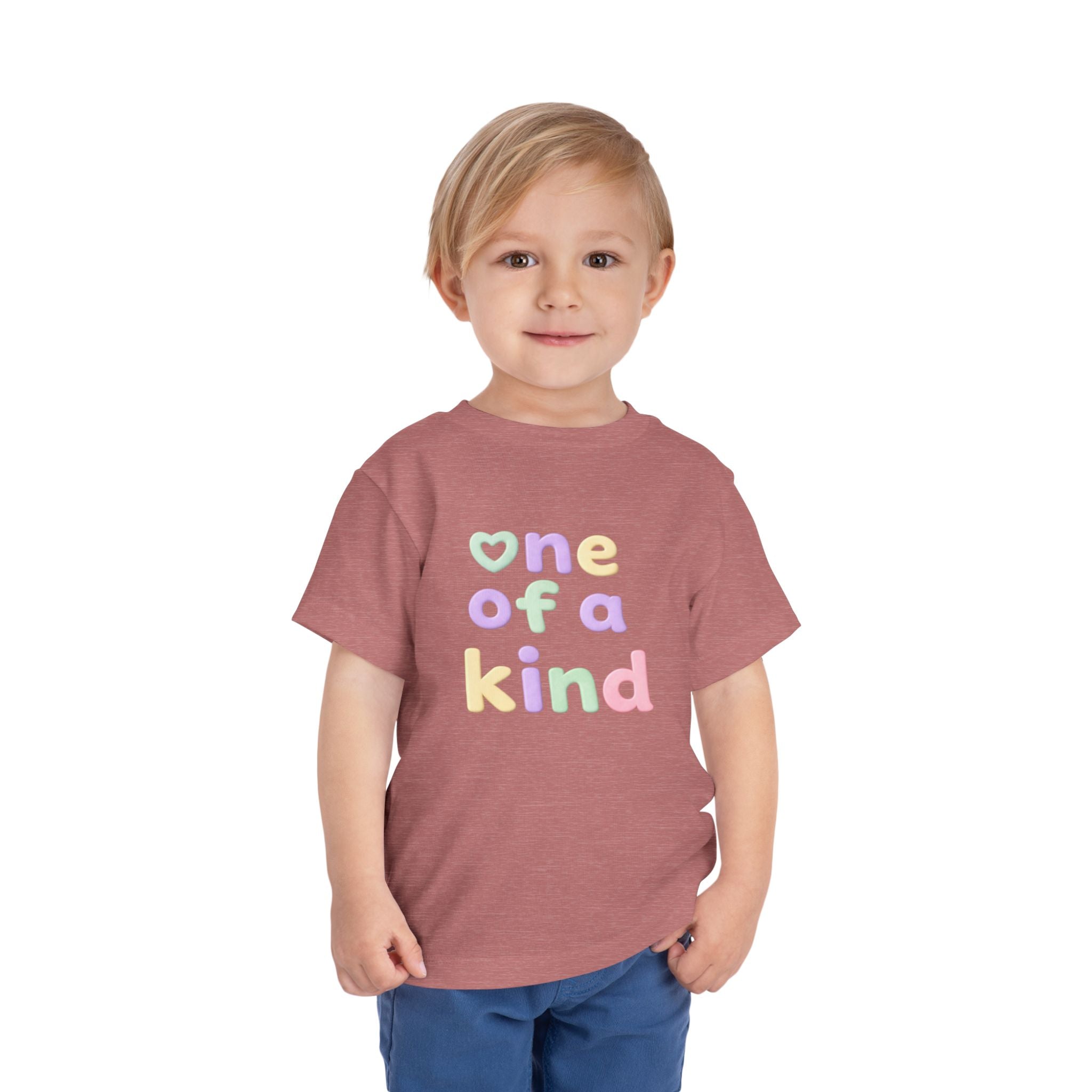 Toddler Tee – "One of a Kind" Pastel Heart Baby Shirt