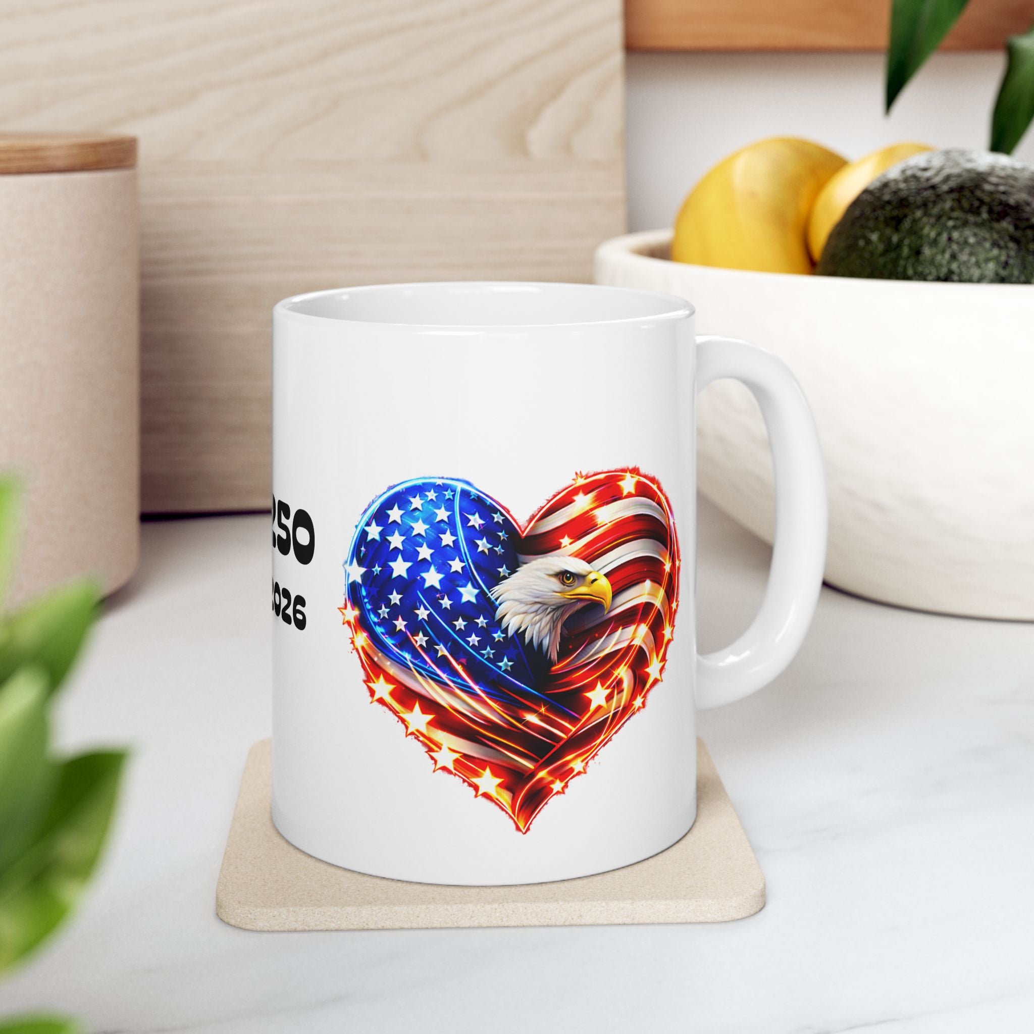 USA 250 Commemorative Ceramic Mug (1776–2026) — Patriotic 11oz & 15oz Coffee Cup