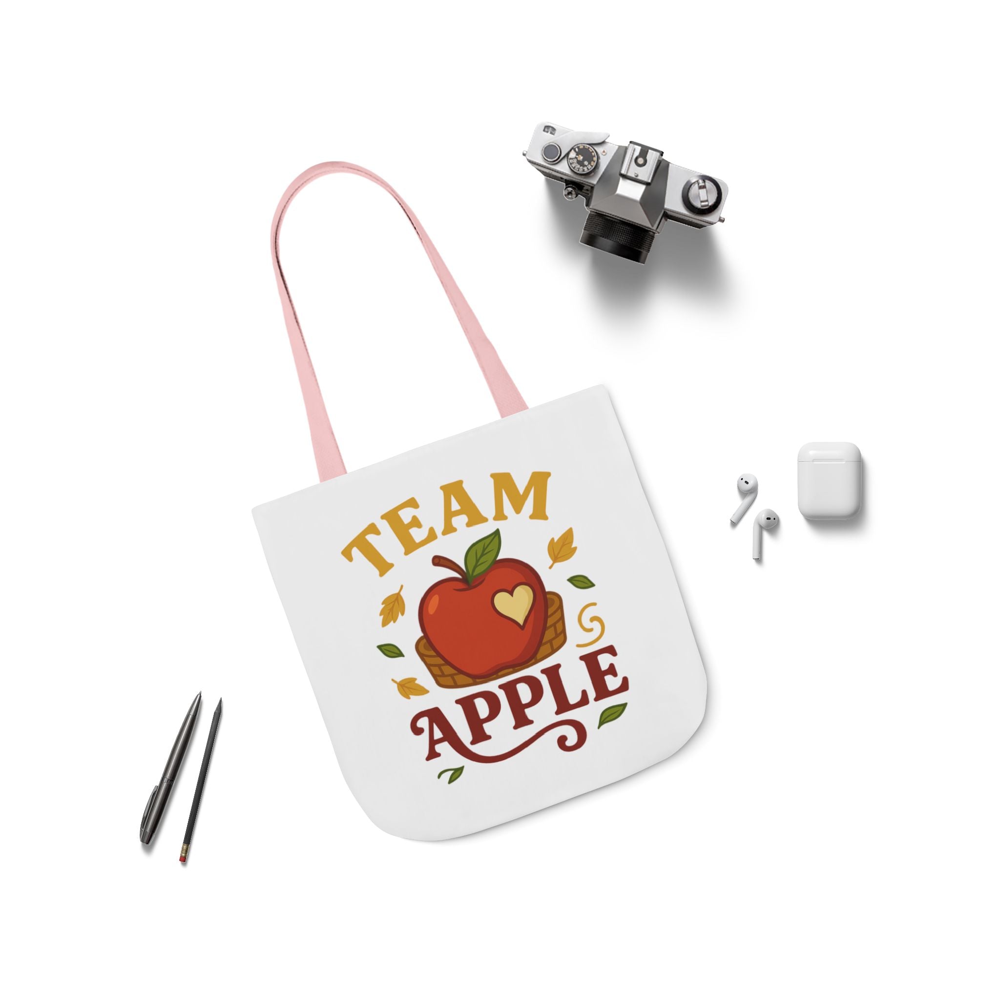 Team Apple Tote Bag | Fun Canvas Bag for Teachers, Students, Fall Events, Eco-Friendly Gift, Apple Lovers