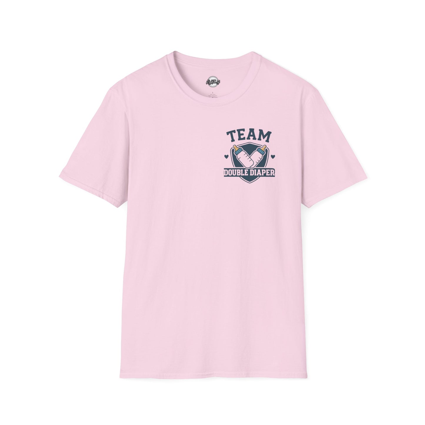 Team Double Diaper T-Shirt - Unisex Softstyle Tee for New Parents