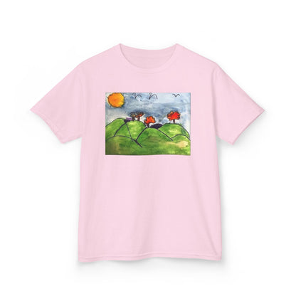 Children's Nature Art Tee - Colorful Landscape Design for Kids