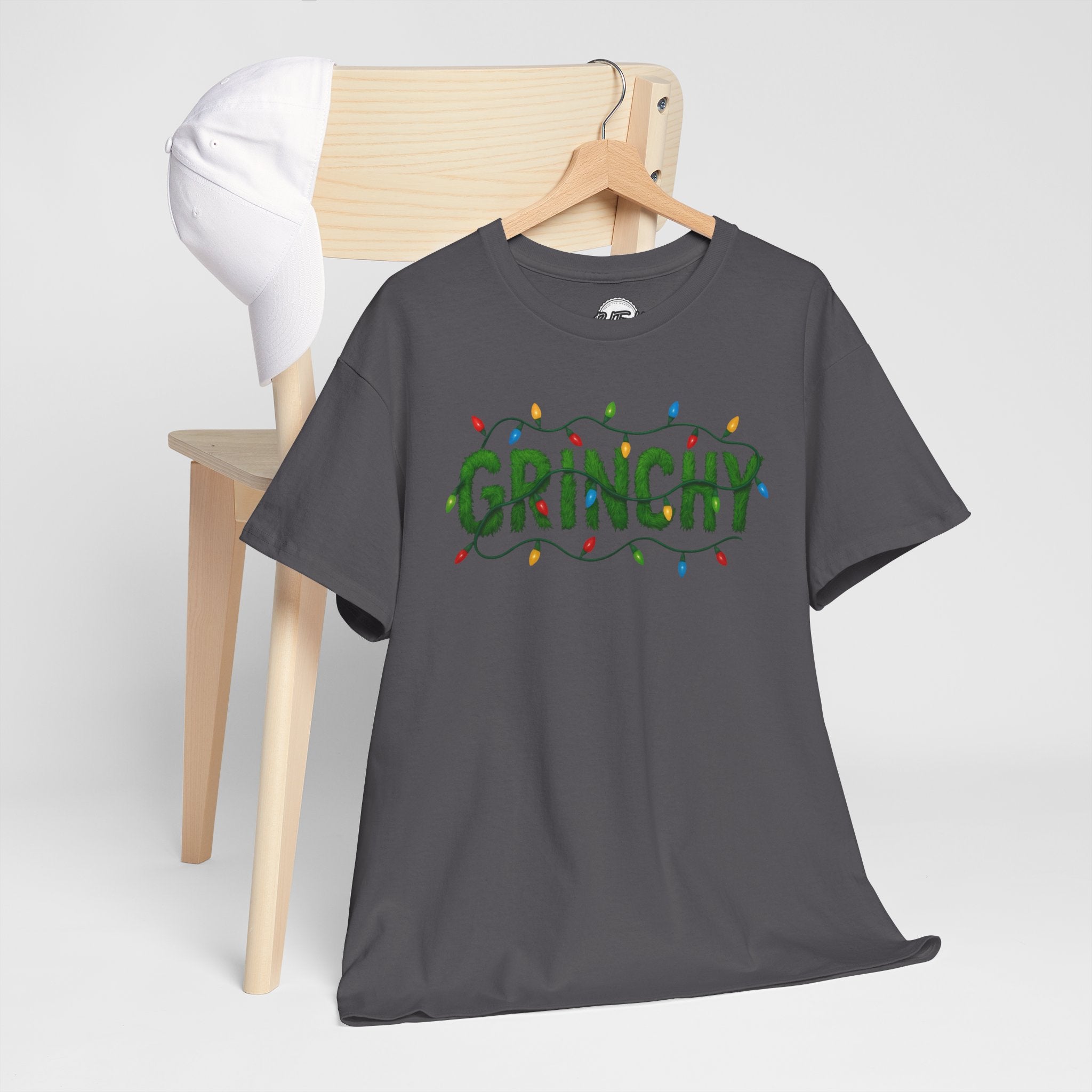 Grinchy Christmas Tee — Festive Lights Holiday Shirt