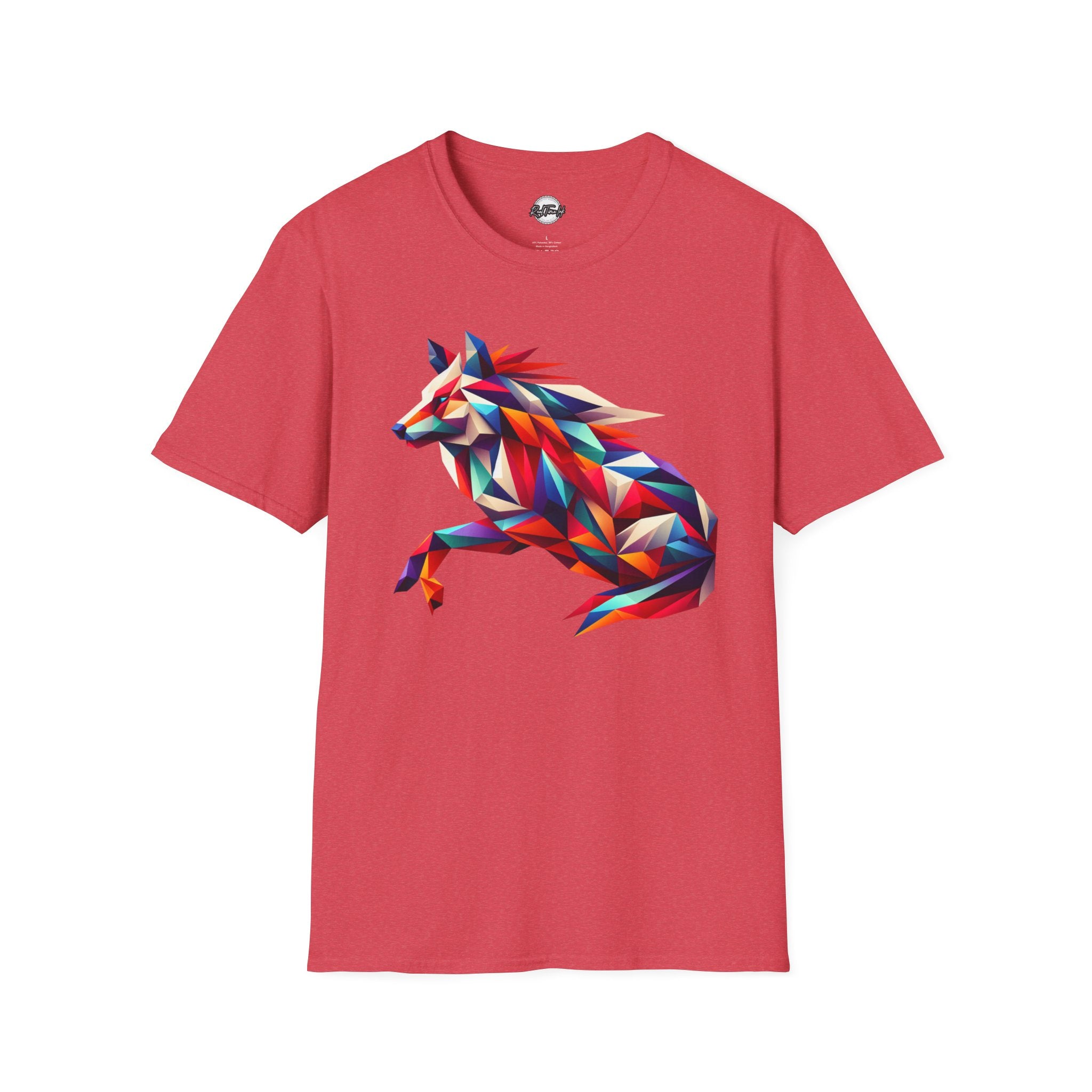 Colorful Geometric Wolf T-Shirt | Unisex Softstyle Tee