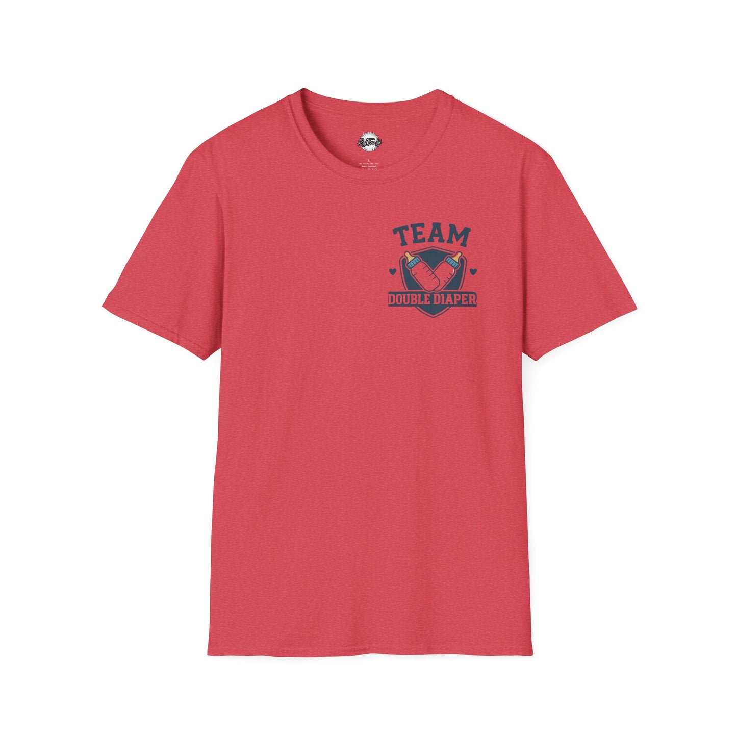 Team Double Diaper T-Shirt - Unisex Softstyle Tee for New Parents