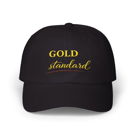 Gold Standard Dad Cap — Embroidered White Baseball Hat