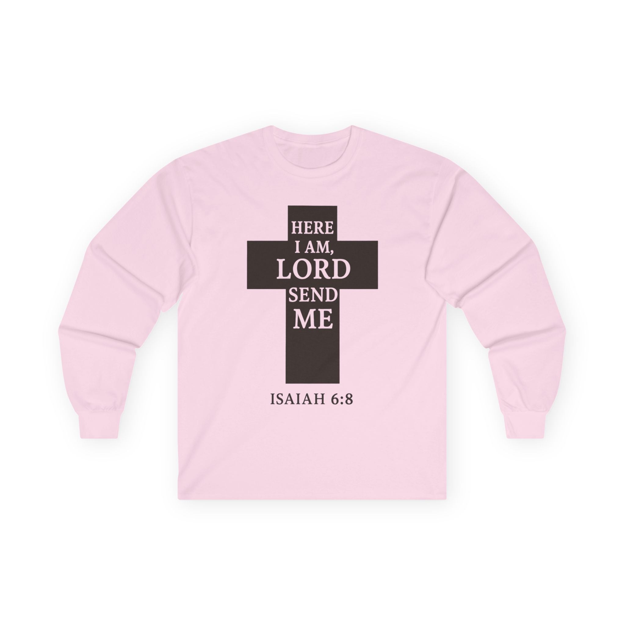 Christian Long Sleeve Tee - 'Here I am Lord, send me'