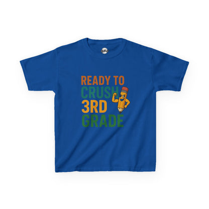 Ready to Crush 3rd Grade Kids Tee, Fun Youth Shirt, Back to School Gift, Classroom Outfit, Inspirational Kids Apparel
