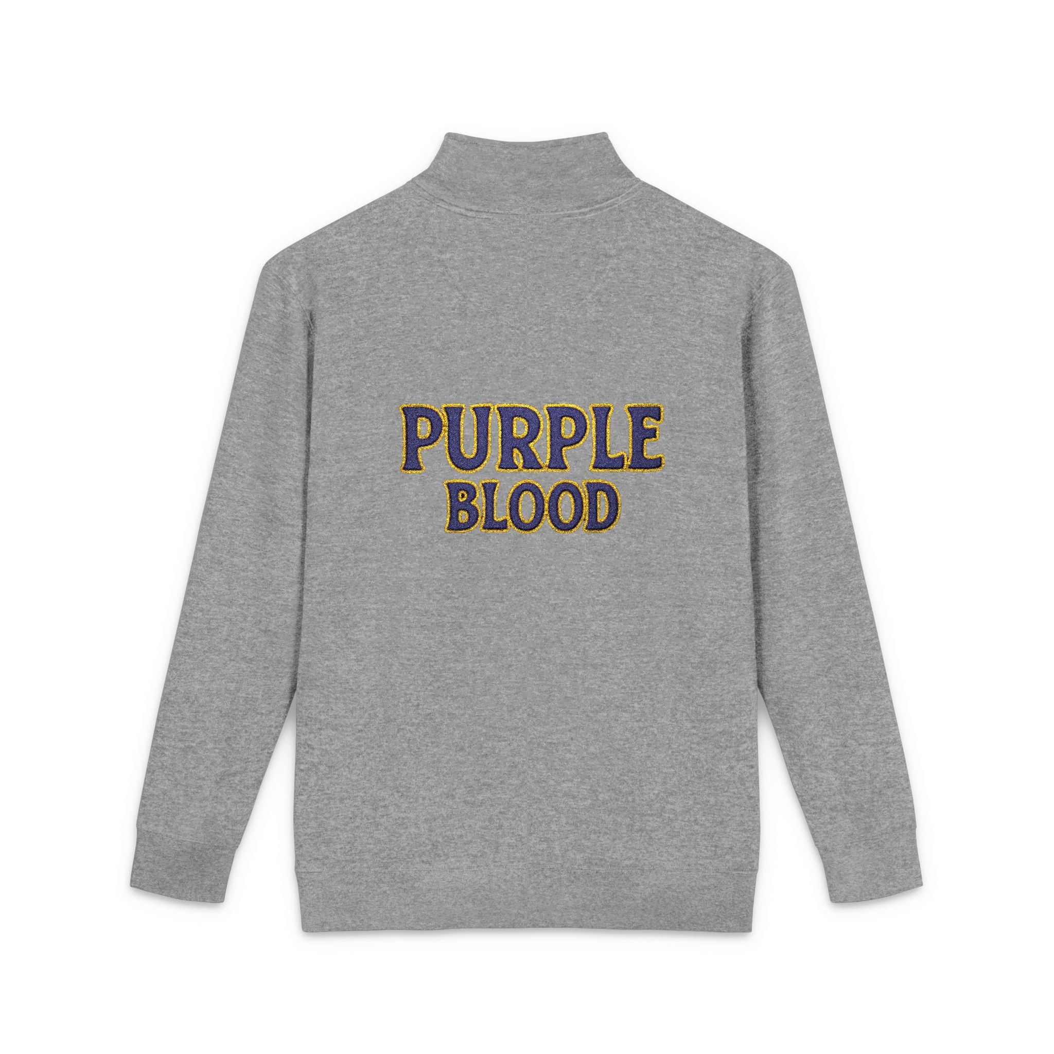 Purple Blood Embroidered Unisex Fleece Pullover, Cozy Sweatshirt, Perfect Gift for Fall, Casual Wear, Unique Statement Piece