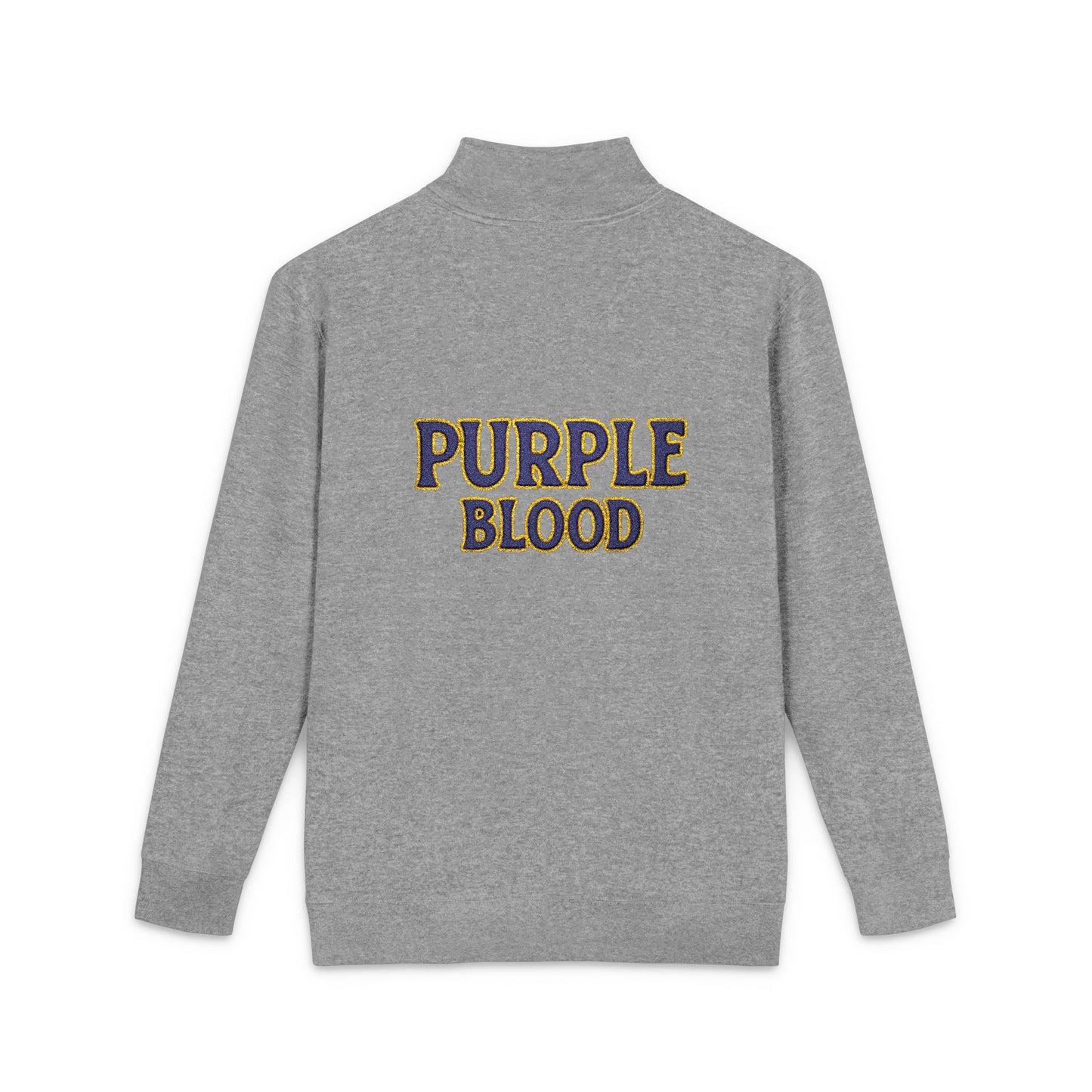 Purple Blood Embroidered Unisex Fleece Pullover, Cozy Sweatshirt, Perfect Gift for Fall, Casual Wear, Unique Statement Piece