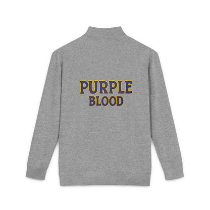 Purple Blood Embroidered Unisex Fleece Pullover, Cozy Sweatshirt, Perfect Gift for Fall, Casual Wear, Unique Statement Piece