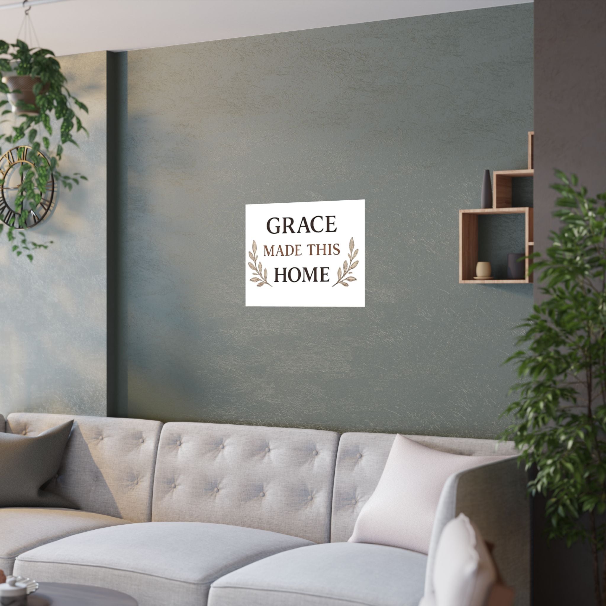 Grace Made This Home Satin Poster — Inspirational Faith Wall Art