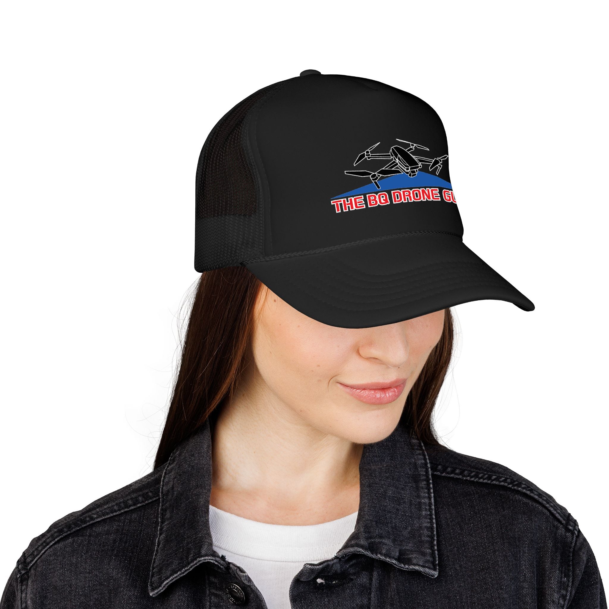 The BQ Drone Guy Foam Trucker Hat - 'The BQ Drone Guy' Embroidered Pilot Cap