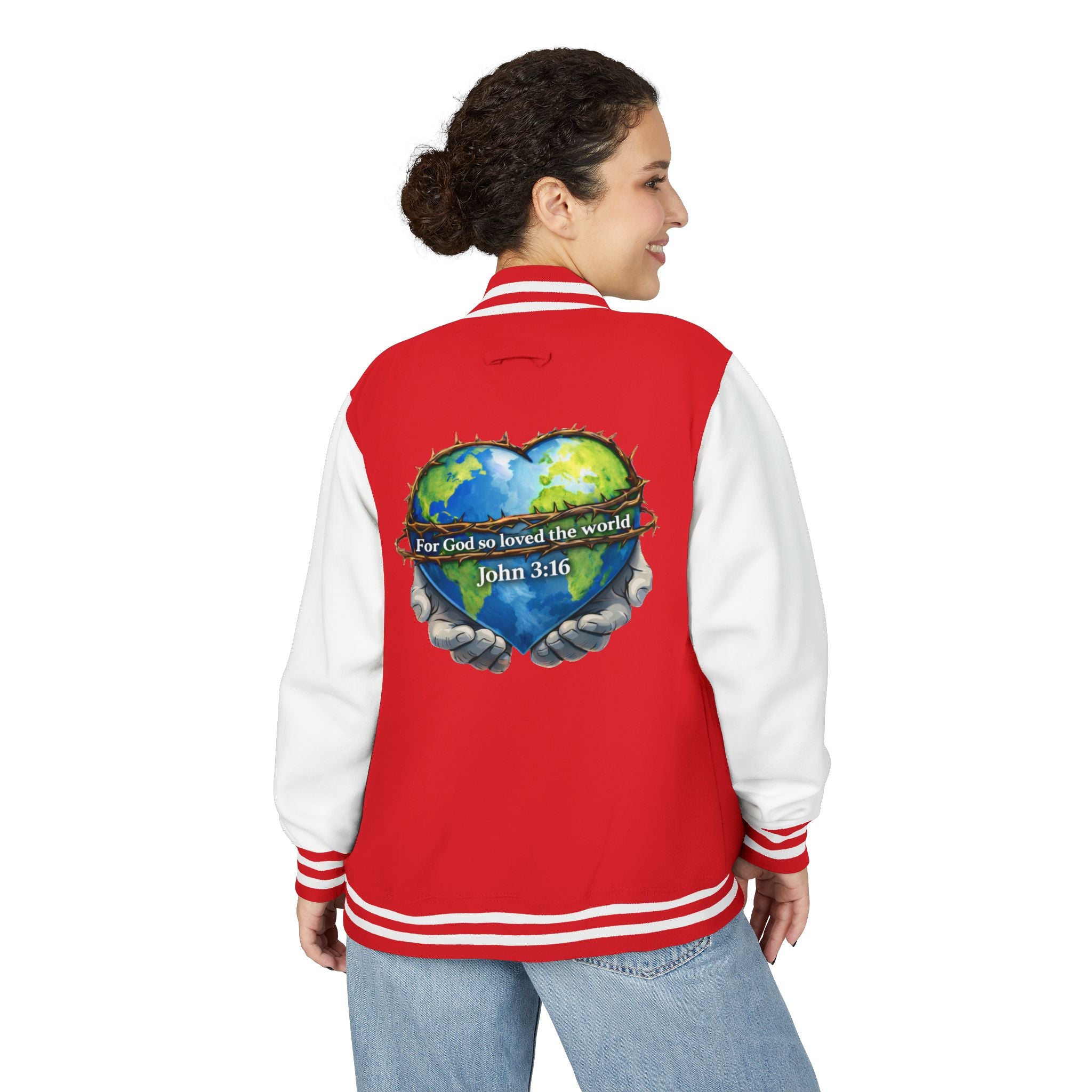 John 3:16 Letterman Jacket — 'God So Loved the World' Varsity Jacket