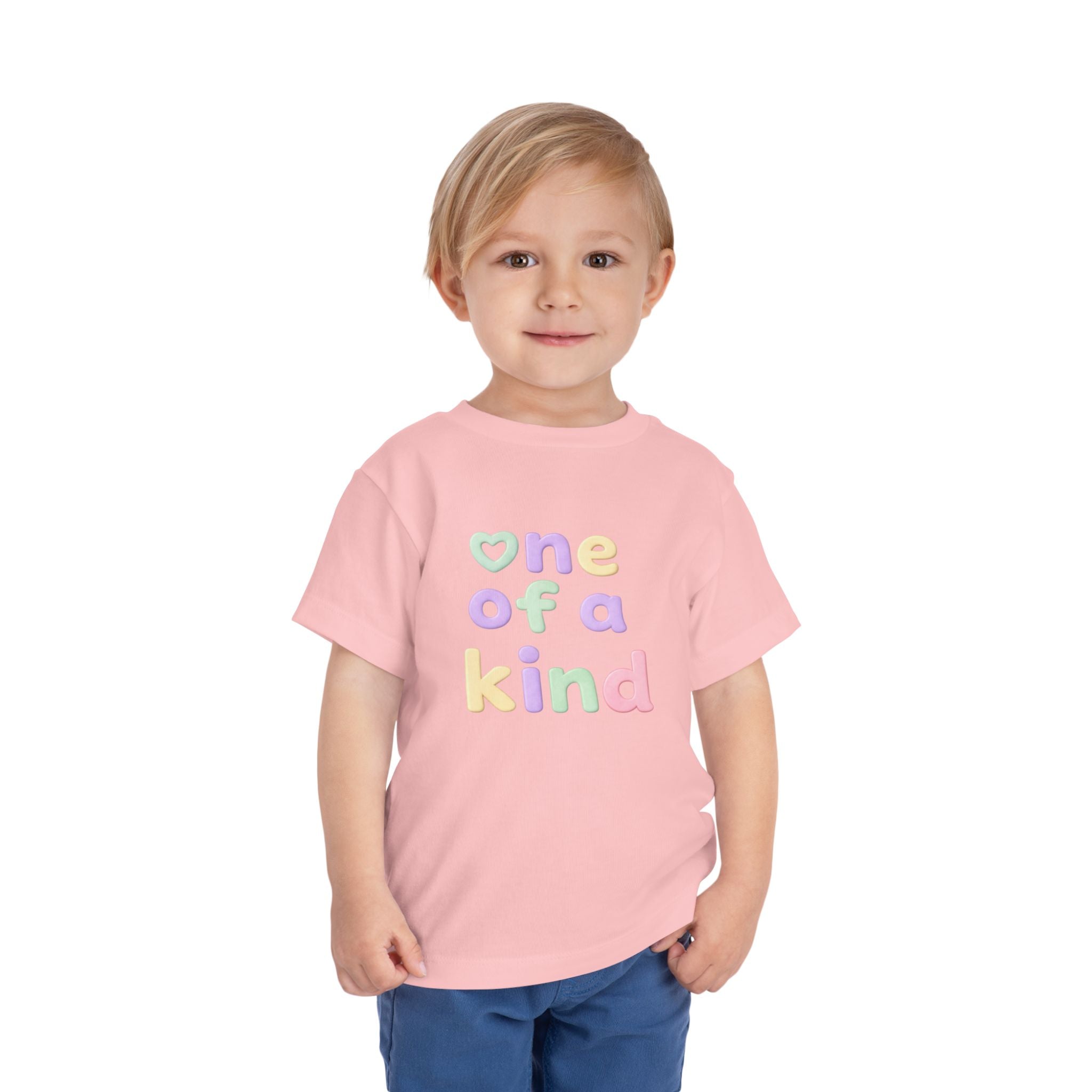 Toddler Tee – "One of a Kind" Pastel Heart Baby Shirt