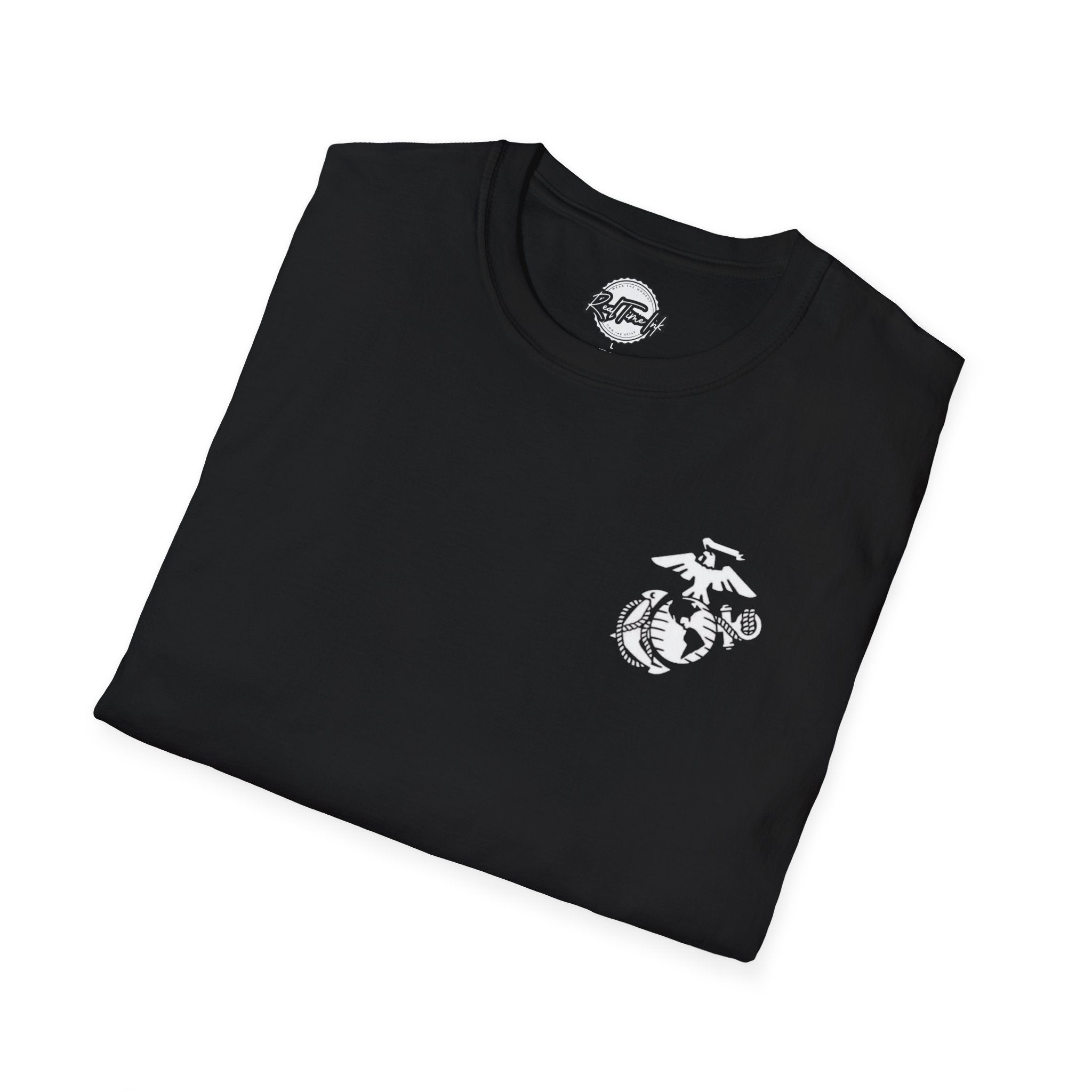 Marine Corps Emblem T-Shirt — "To Find Us You Must Be Good" Military Graphic Tee