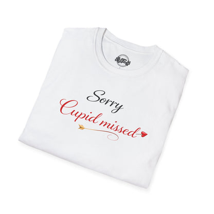 Sorry Cupid Missed Valentine T-Shirt — Funny Anti‑Valentine Tee