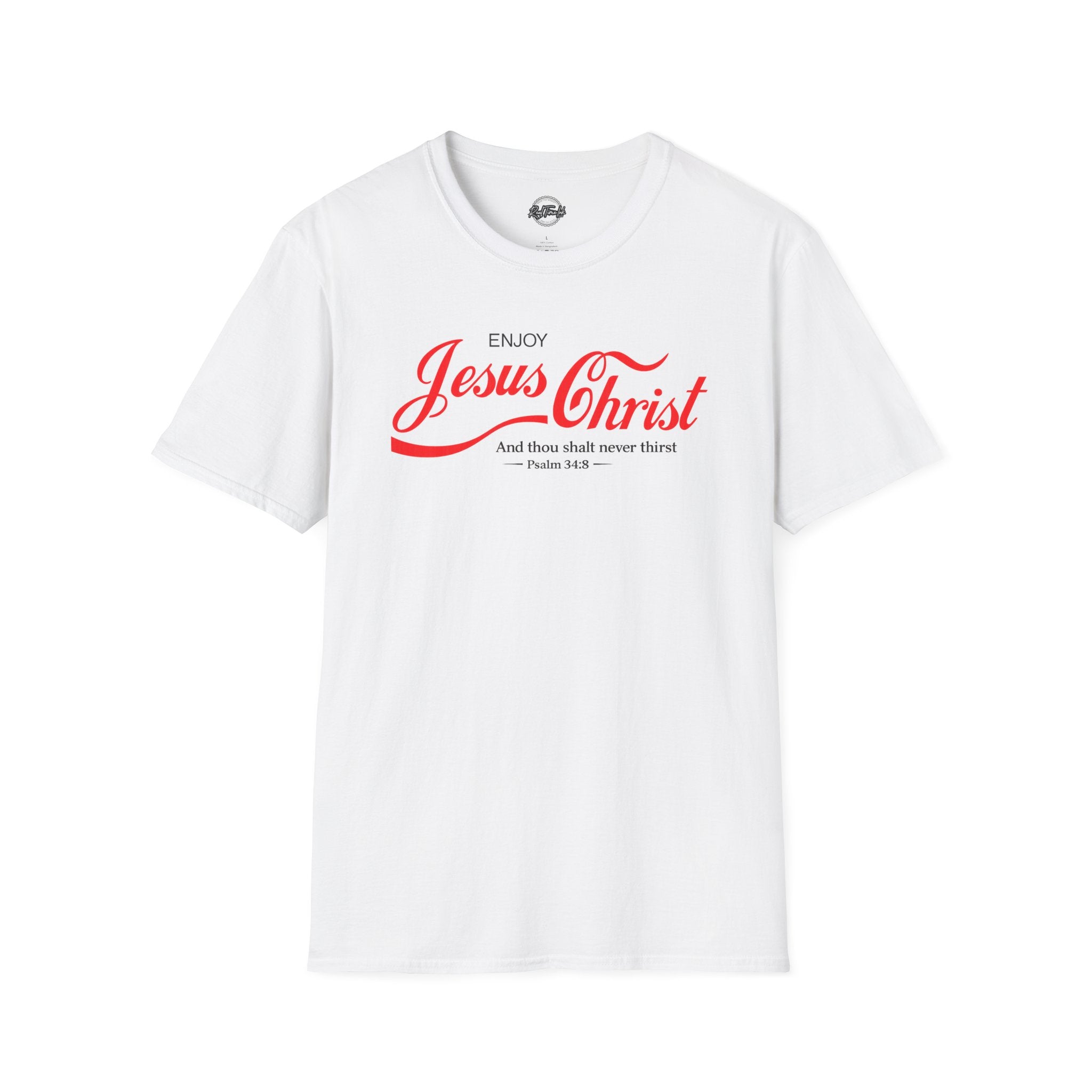 Jesus Christ T-Shirt — "Enjoy Jesus Christ" Psalm 34:8 Faith Tee