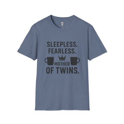 Sleepless Fearless Mother of Twins Unisex Softstyle T-Shirt