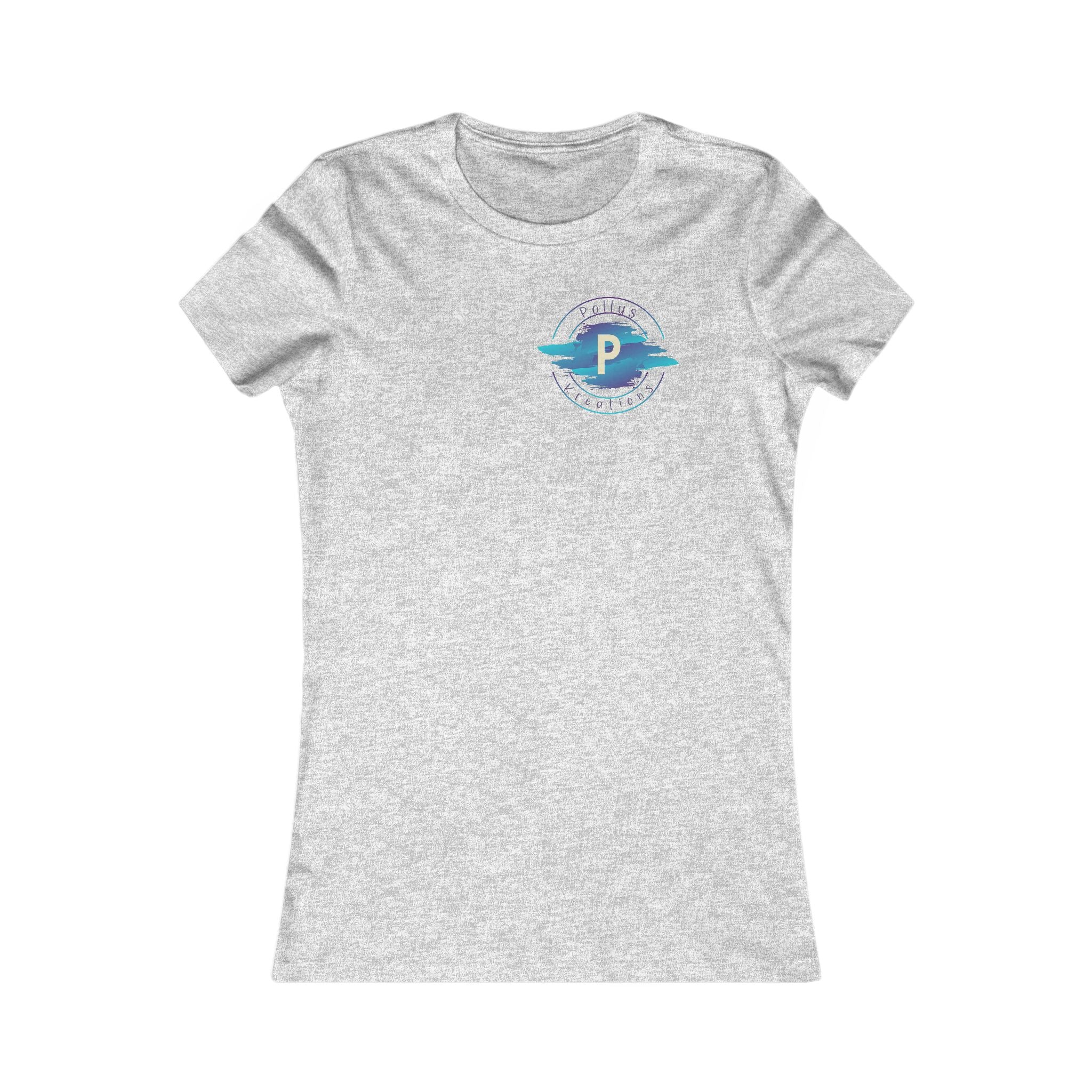 Pollys Kreations Women's Tee — Pastel Surf Logo "P" Casual Beach Shirt