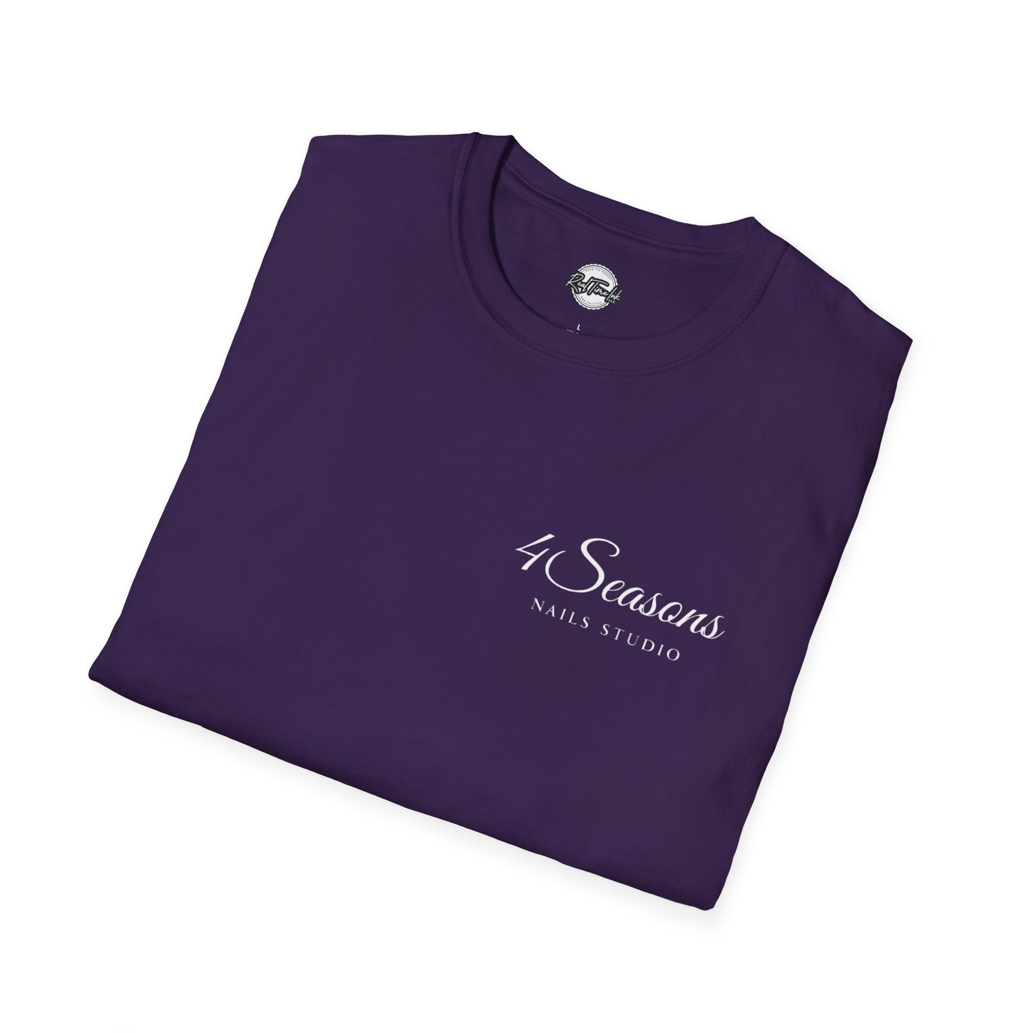 4 Seasons Nails Studio T-Shirt — Nail Tech Logo Tee (Front & Back)