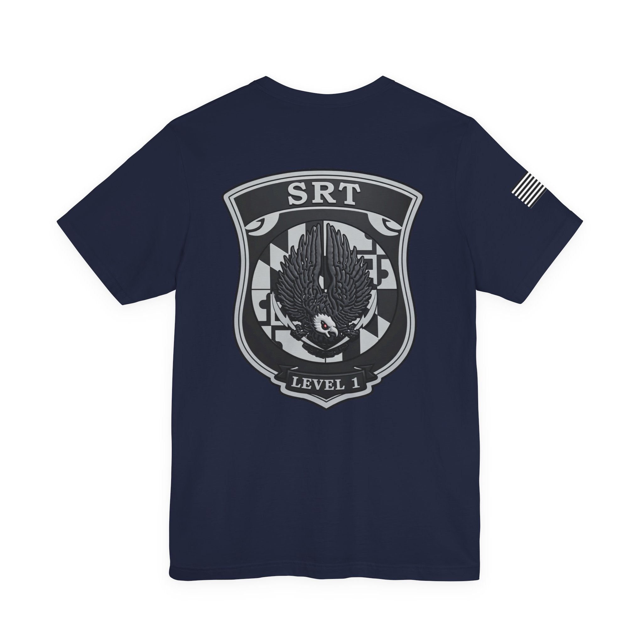 Police SRT Level 1 Tactical Tee — Back Shield Emblem Short Sleeve Shirt