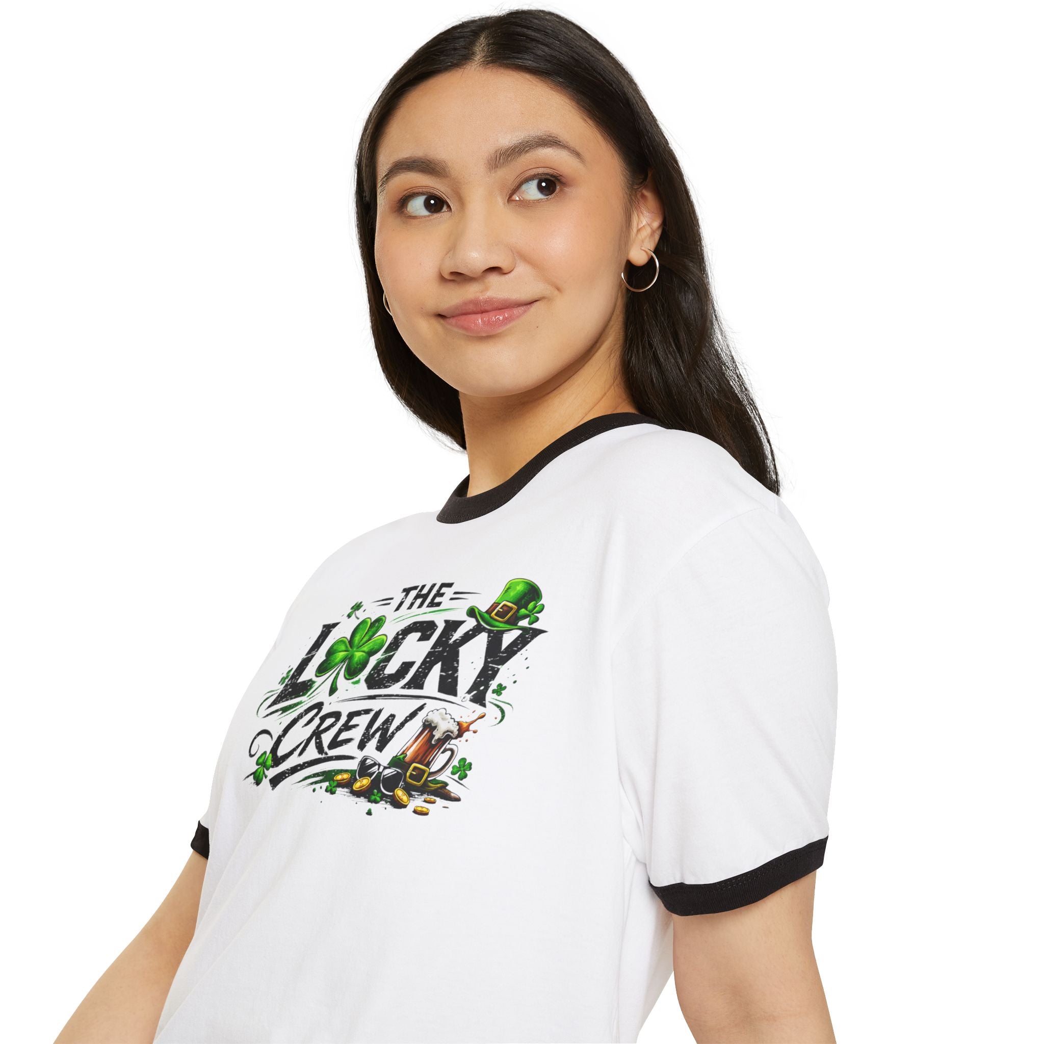 The Lucky Crew T‑Shirt — St. Patrick’s Day Shamrock Ringer Tee