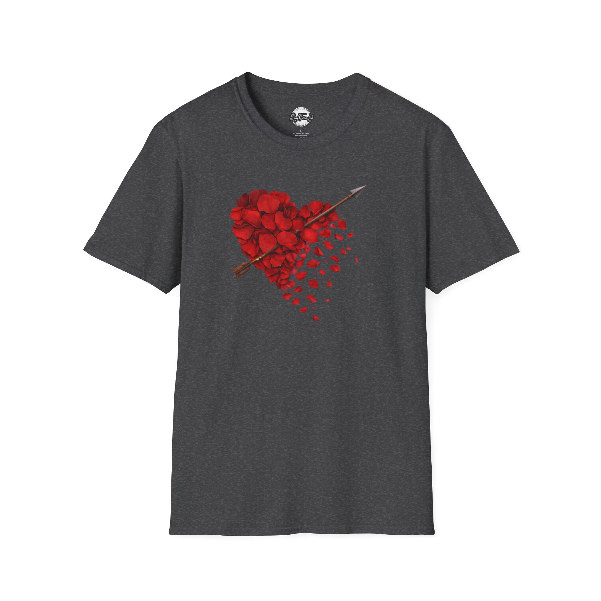 Rose Petal Heart T-Shirt — Arrow-Pierced Romantic Valentine Tee