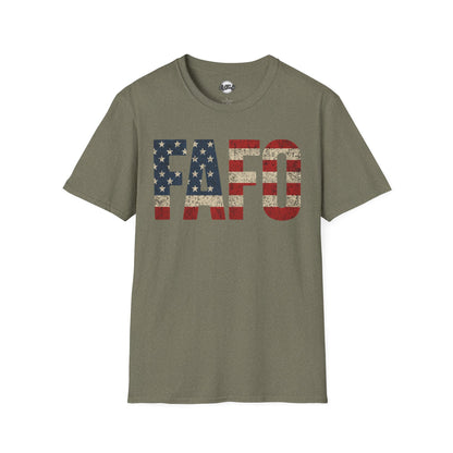 Patriotic FAFO Unisex Softstyle T-Shirt | USA Graphic Tee | Casual Wear, Gift for Holidays, Independence Day