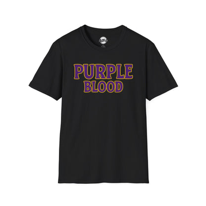 Purple Blood Graphic T-Shirt | Unisex Softstyle Tee for Fans, Casual Wear, Gift Ideas, Birthday, Halloween, Sports Events