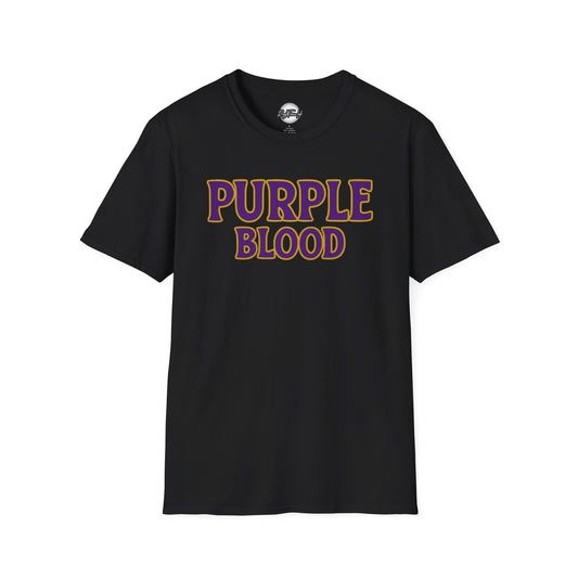 Purple Blood Graphic T-Shirt | Unisex Softstyle Tee for Fans, Casual Wear, Gift Ideas, Birthday, Halloween, Sports Events