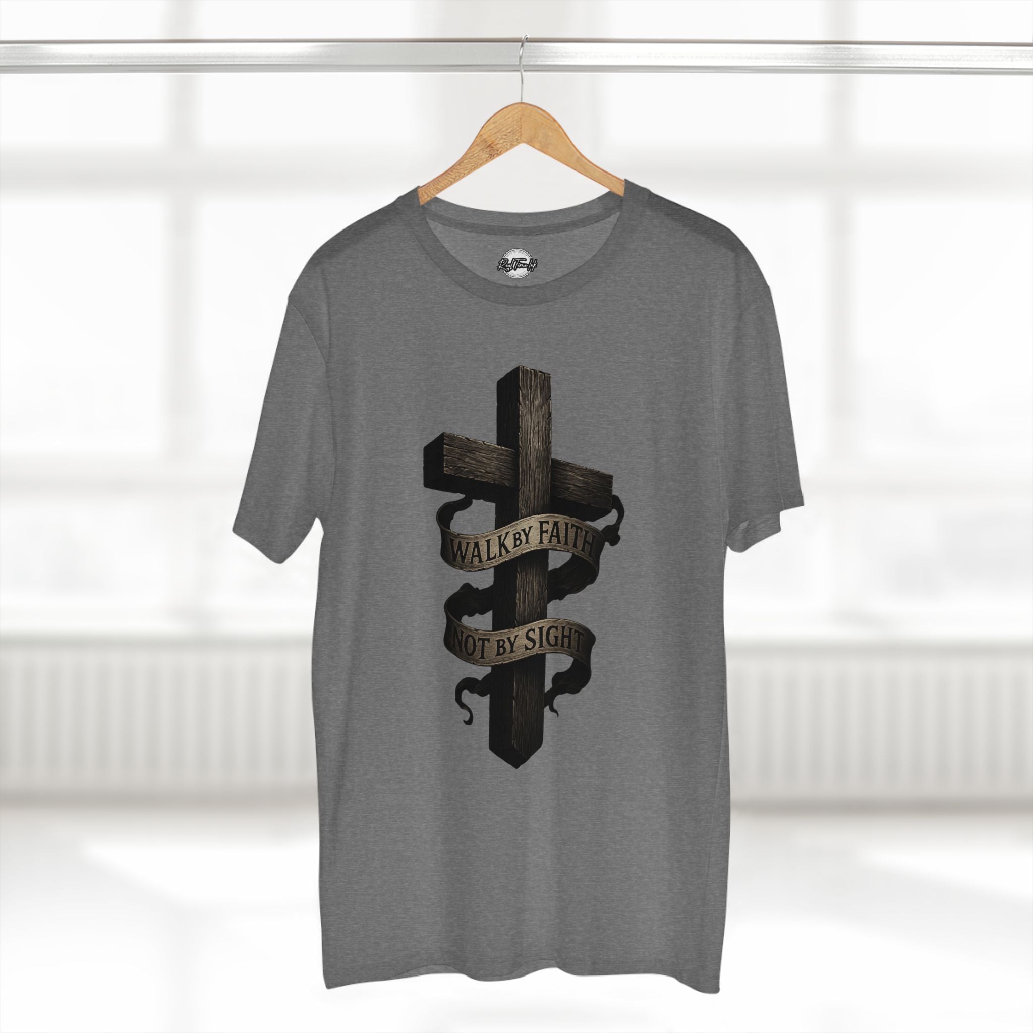 Faith Cross T-Shirt — "Walk by Faith, Not by Sight" Christian Tee