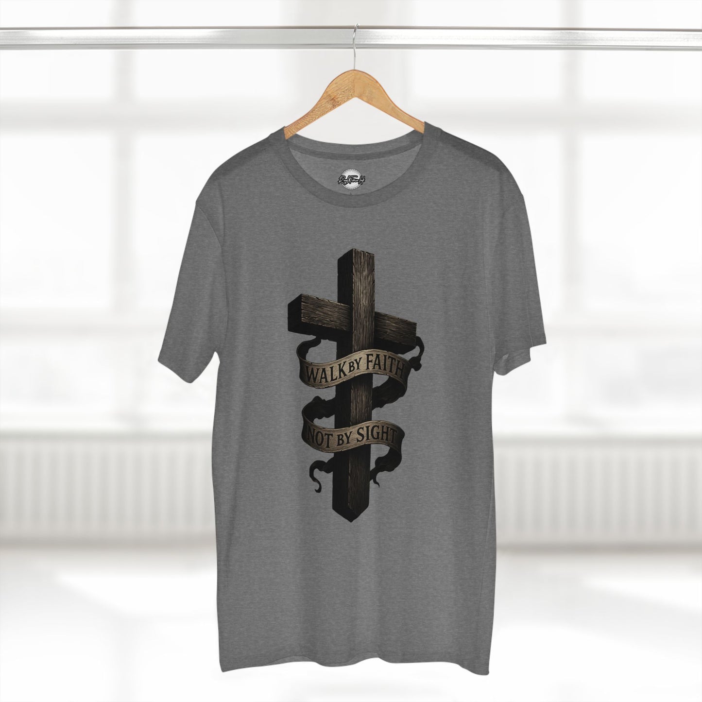 Faith Cross T-Shirt — "Walk by Faith, Not by Sight" Christian Tee