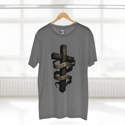 Faith Cross T-Shirt — "Walk by Faith, Not by Sight" Christian Tee