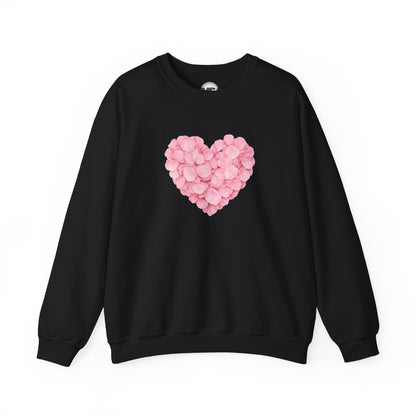 Pink Petal Heart Valentines Sweatshirt
