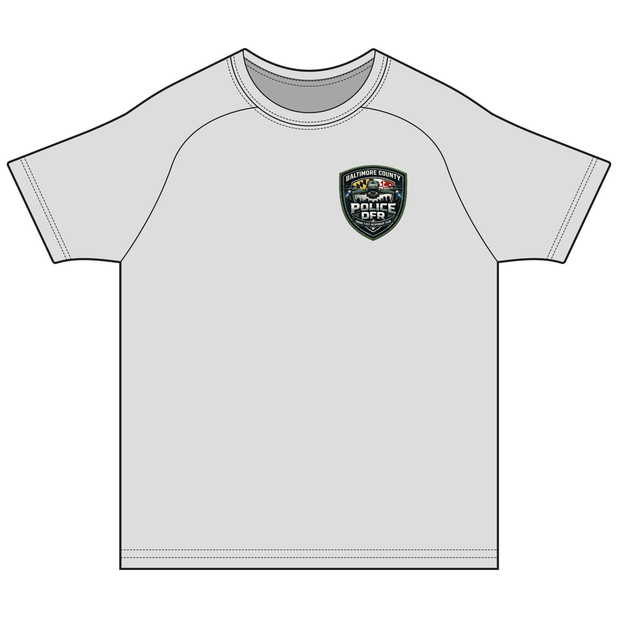 Rashguard Tee — Baltimore County DFR Badge & Back Graphic