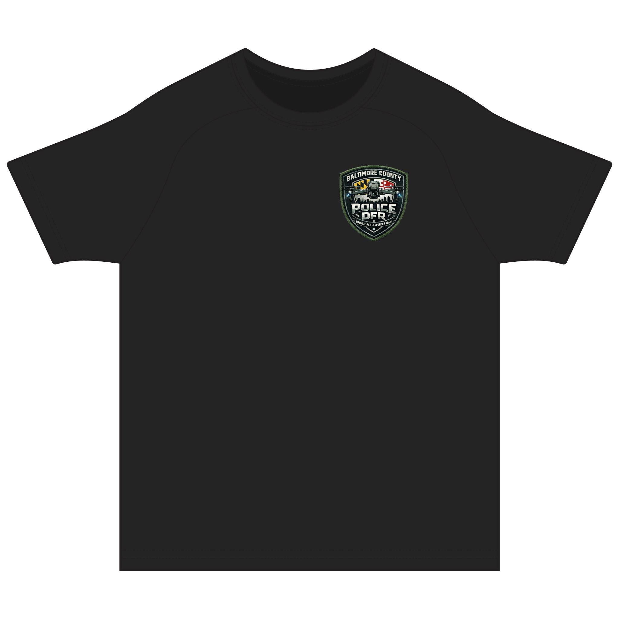 Rashguard Tee — Baltimore County DFR Badge & Back Graphic