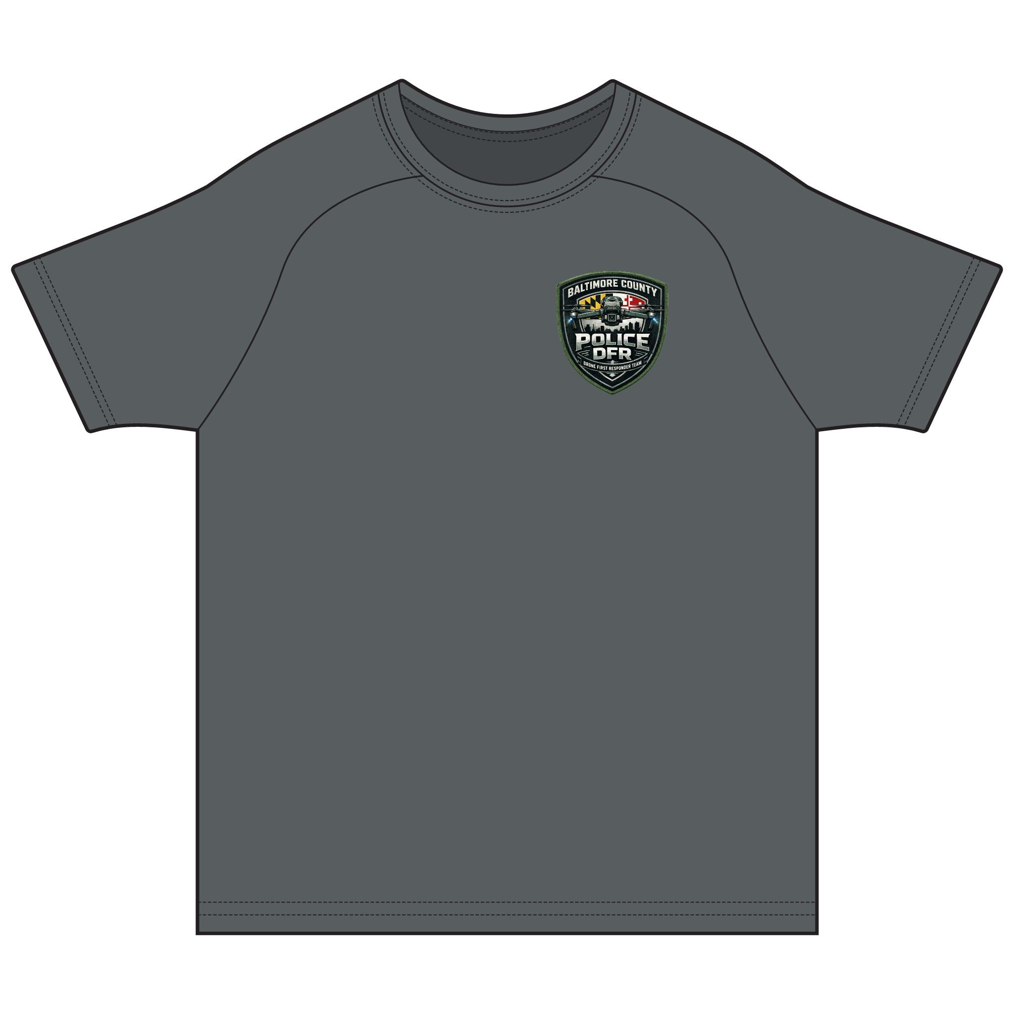Rashguard Tee — Baltimore County DFR Badge & Back Graphic