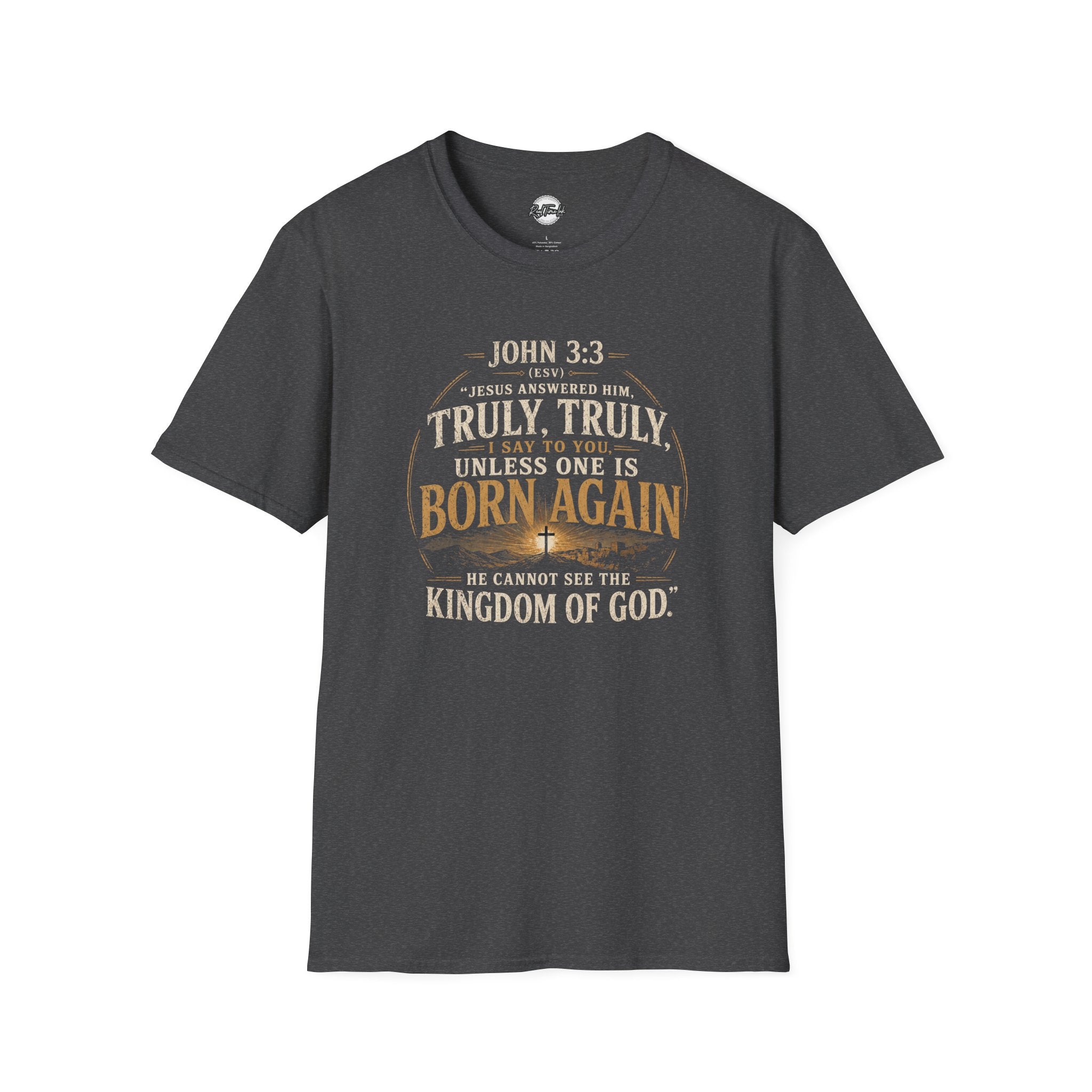 John 3:3 Born Again T-Shirt – Christian Faith Scripture Tee