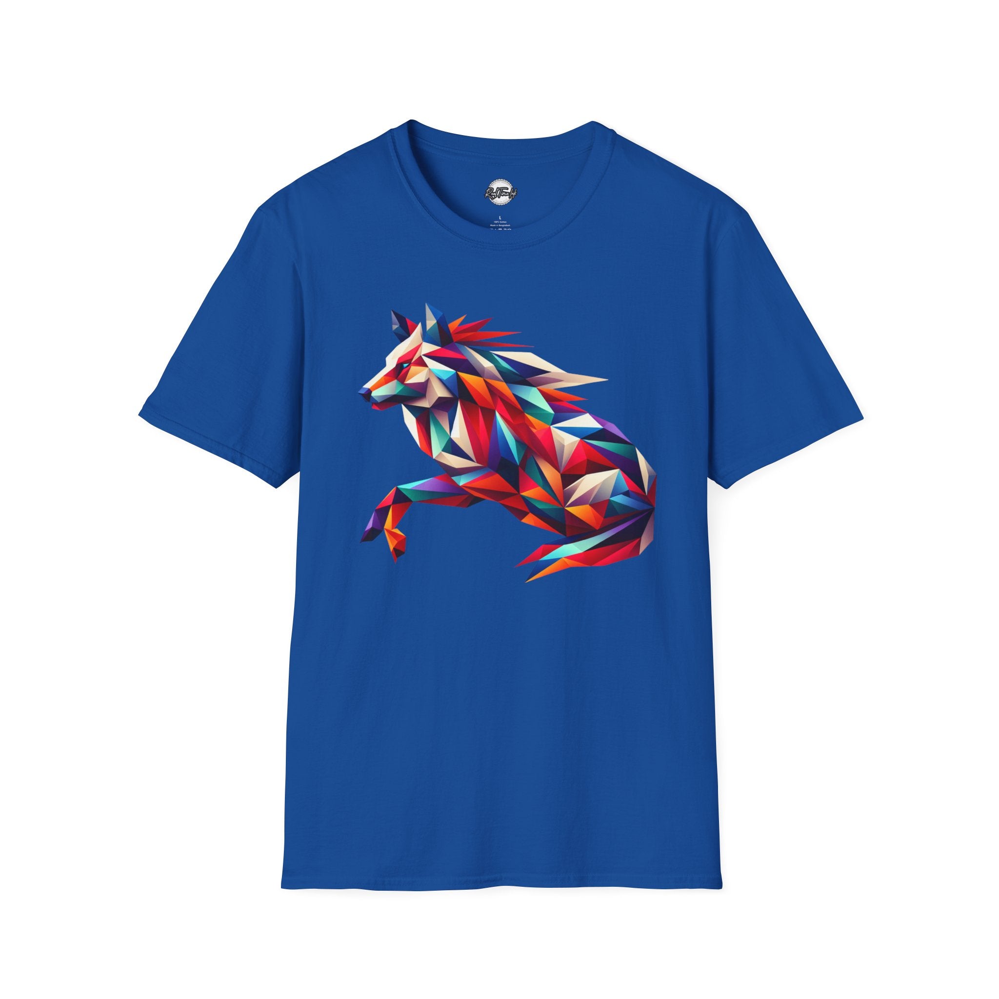 Colorful Geometric Wolf T-Shirt | Unisex Softstyle Tee