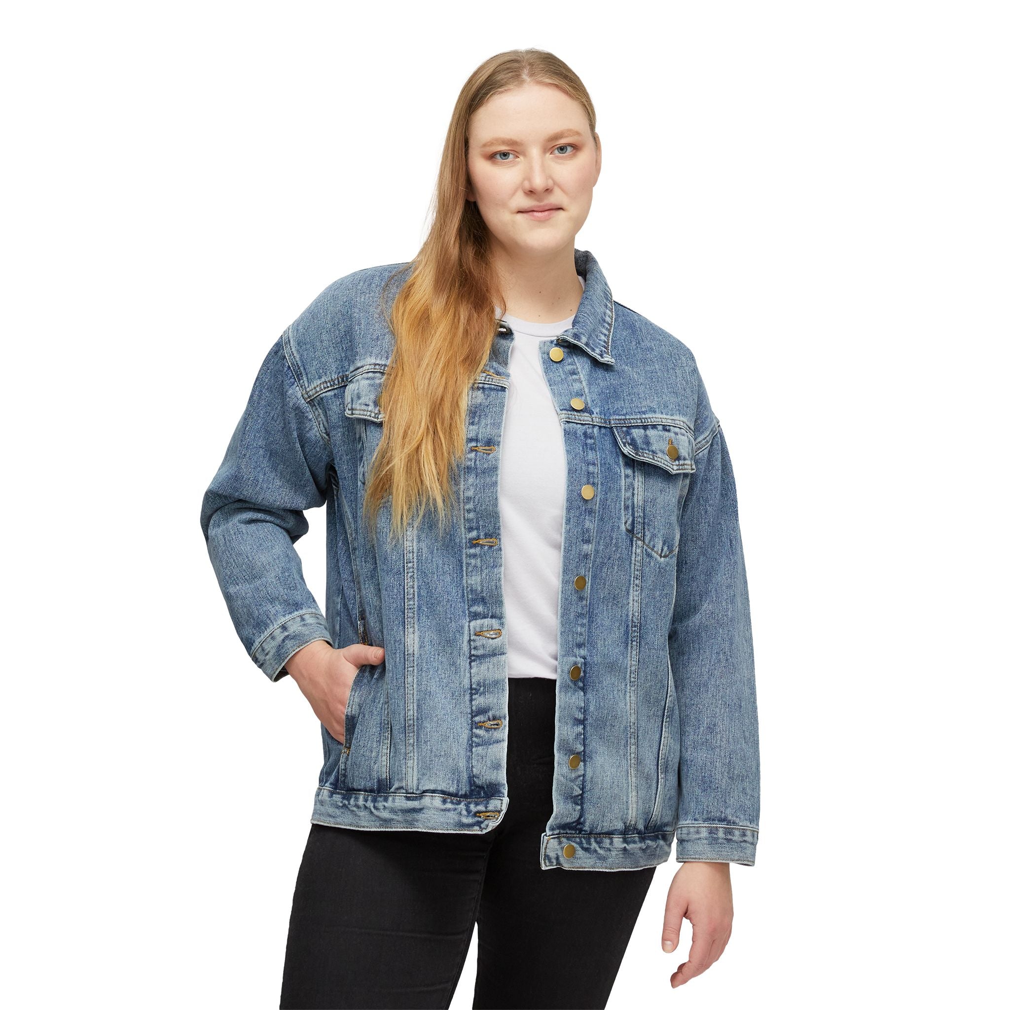 "For God so loved the world" Denim Jacket Heart Back Graphic