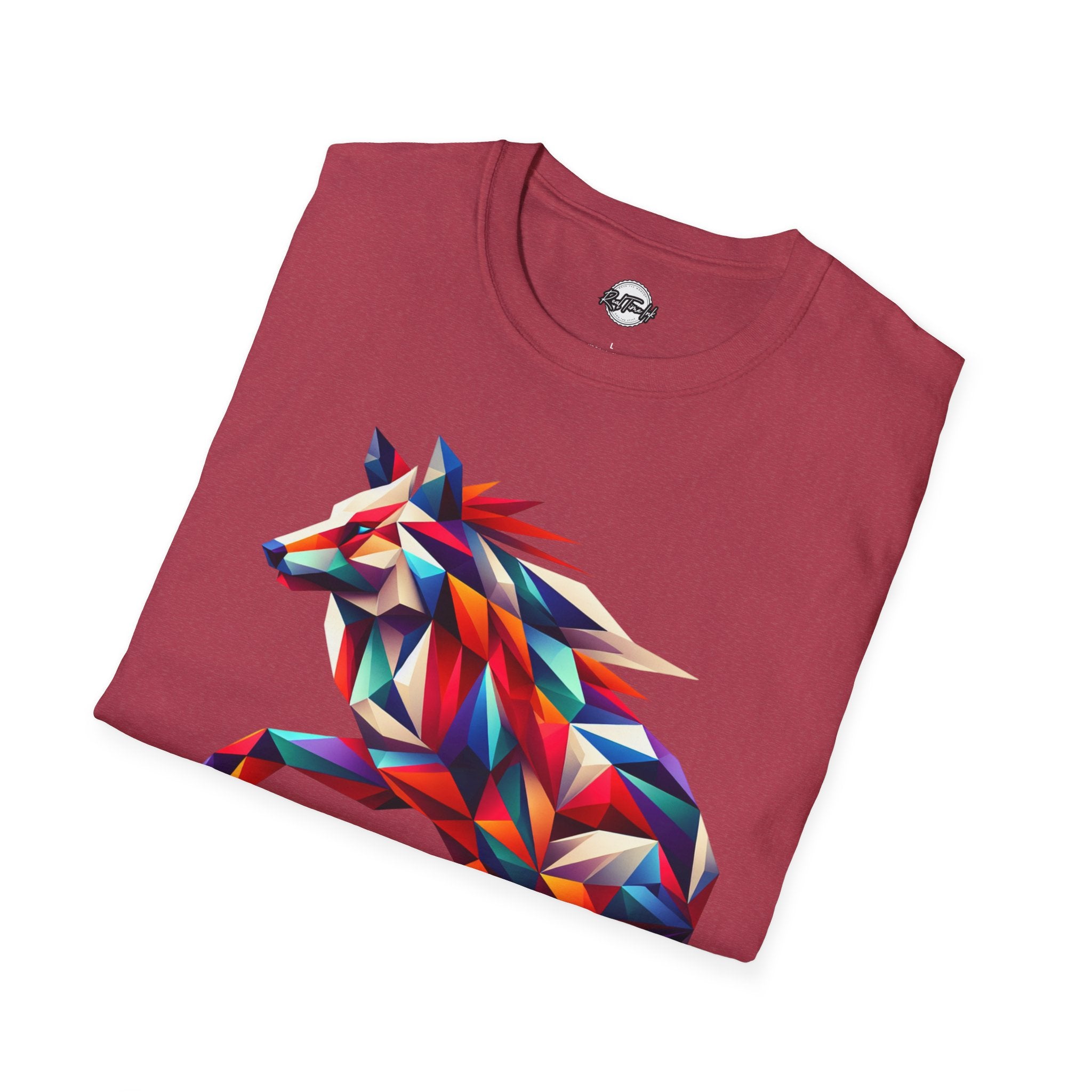 Colorful Geometric Wolf T-Shirt | Unisex Softstyle Tee