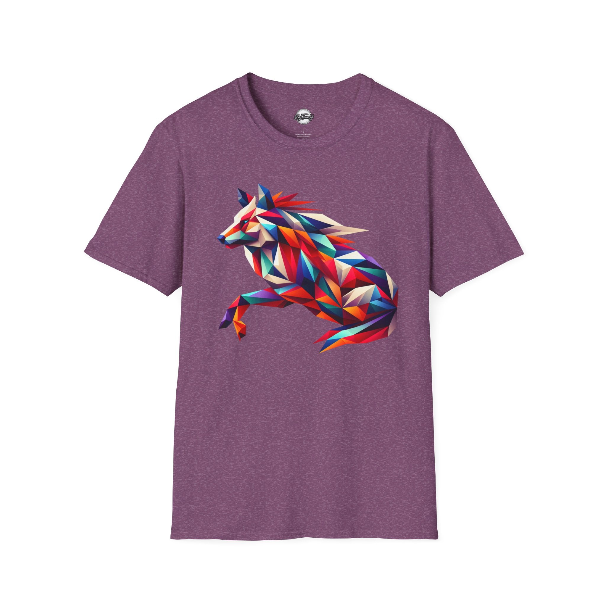 Colorful Geometric Wolf T-Shirt | Unisex Softstyle Tee