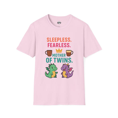 Mother of Twins T-Shirt - Sleepless & Fearless Unisex Tee