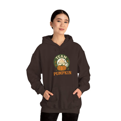 Team Pumpkin Unisex Hoodie, Cozy Fall Apparel, Halloween Sweatshirt, Pumpkin Lover Gift, Casual Autumn Wear